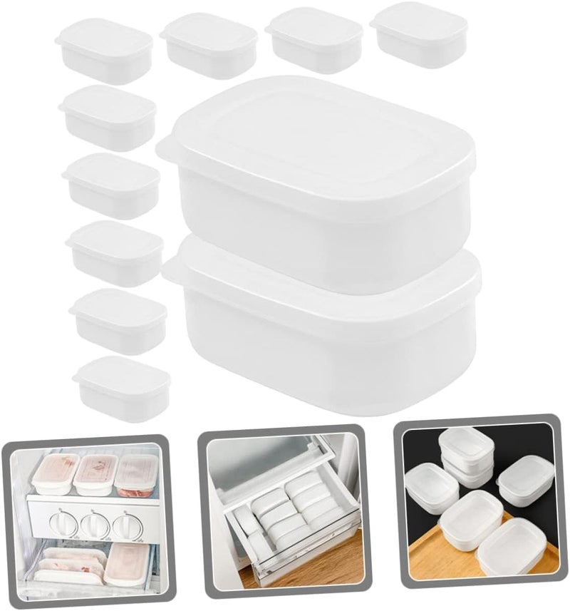 Bukela 10Pcs Packing crisper plastic containers with lids stackable produce storage freezer fresh keeper food containers household food container pp brown rice Micro-wave oven - Image 4